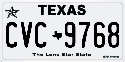 TX license plate CVC9768