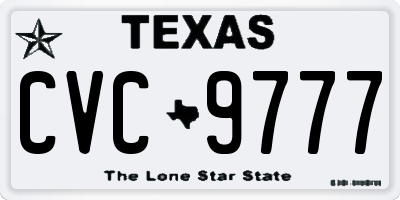 TX license plate CVC9777