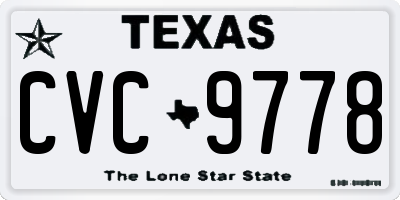 TX license plate CVC9778