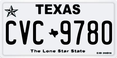 TX license plate CVC9780