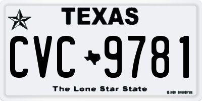 TX license plate CVC9781