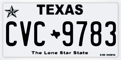 TX license plate CVC9783