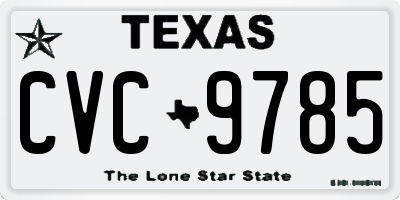 TX license plate CVC9785
