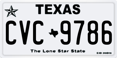 TX license plate CVC9786
