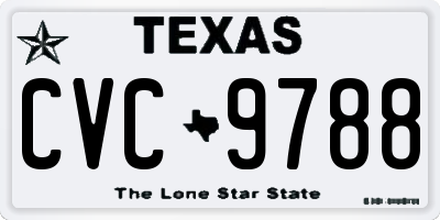 TX license plate CVC9788