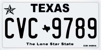 TX license plate CVC9789
