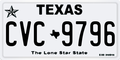 TX license plate CVC9796