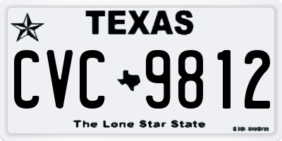 TX license plate CVC9812