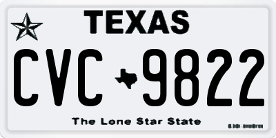 TX license plate CVC9822