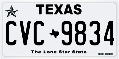 TX license plate CVC9834