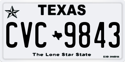 TX license plate CVC9843