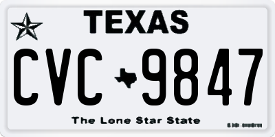 TX license plate CVC9847