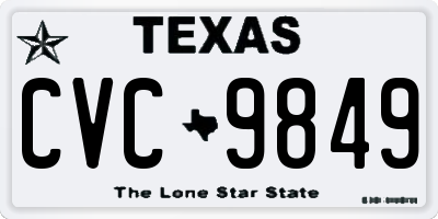 TX license plate CVC9849