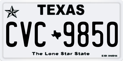 TX license plate CVC9850