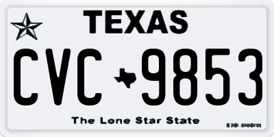 TX license plate CVC9853