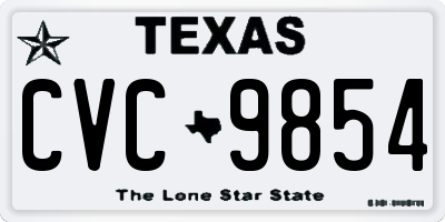 TX license plate CVC9854