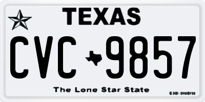 TX license plate CVC9857