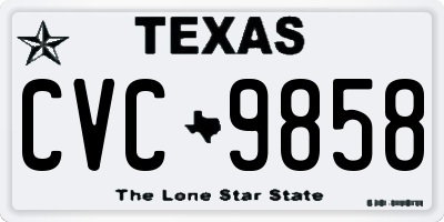 TX license plate CVC9858