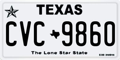 TX license plate CVC9860