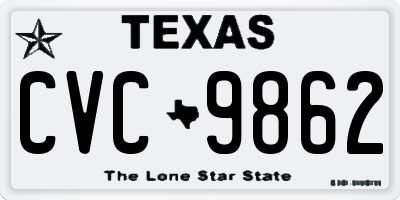 TX license plate CVC9862