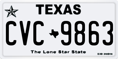 TX license plate CVC9863