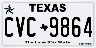 TX license plate CVC9864