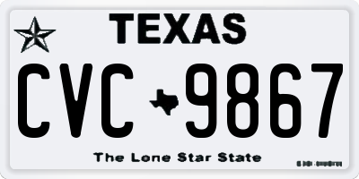 TX license plate CVC9867