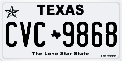 TX license plate CVC9868