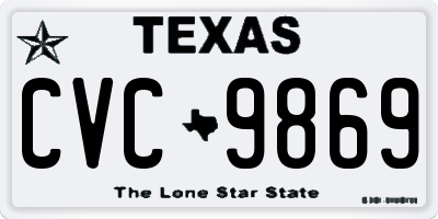 TX license plate CVC9869