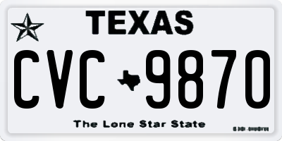 TX license plate CVC9870