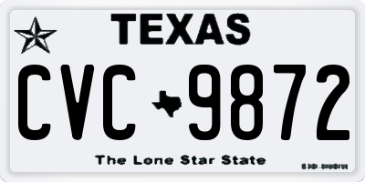 TX license plate CVC9872