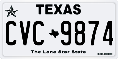 TX license plate CVC9874