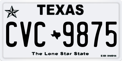 TX license plate CVC9875