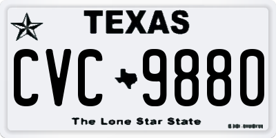 TX license plate CVC9880