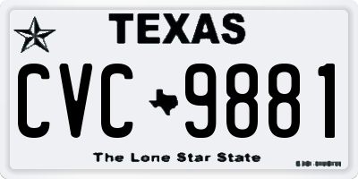 TX license plate CVC9881