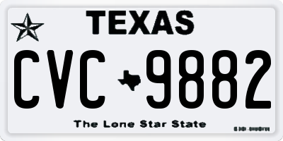 TX license plate CVC9882