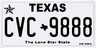 TX license plate CVC9888