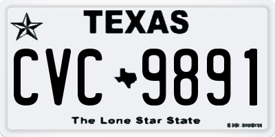 TX license plate CVC9891