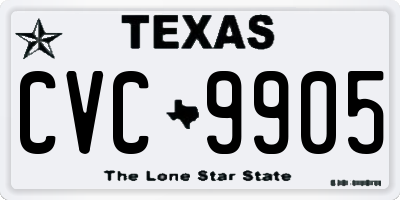 TX license plate CVC9905