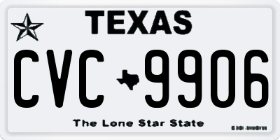 TX license plate CVC9906