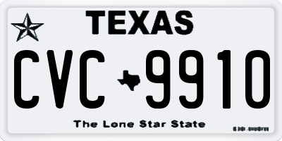 TX license plate CVC9910