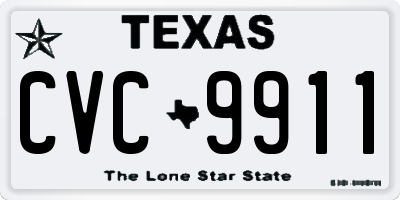 TX license plate CVC9911
