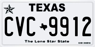 TX license plate CVC9912