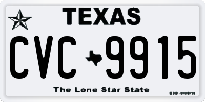 TX license plate CVC9915