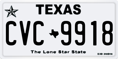 TX license plate CVC9918