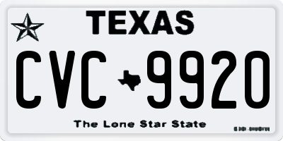TX license plate CVC9920