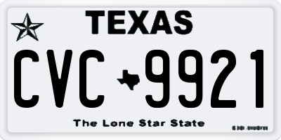 TX license plate CVC9921