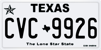 TX license plate CVC9926