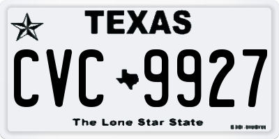 TX license plate CVC9927