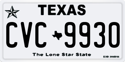 TX license plate CVC9930
